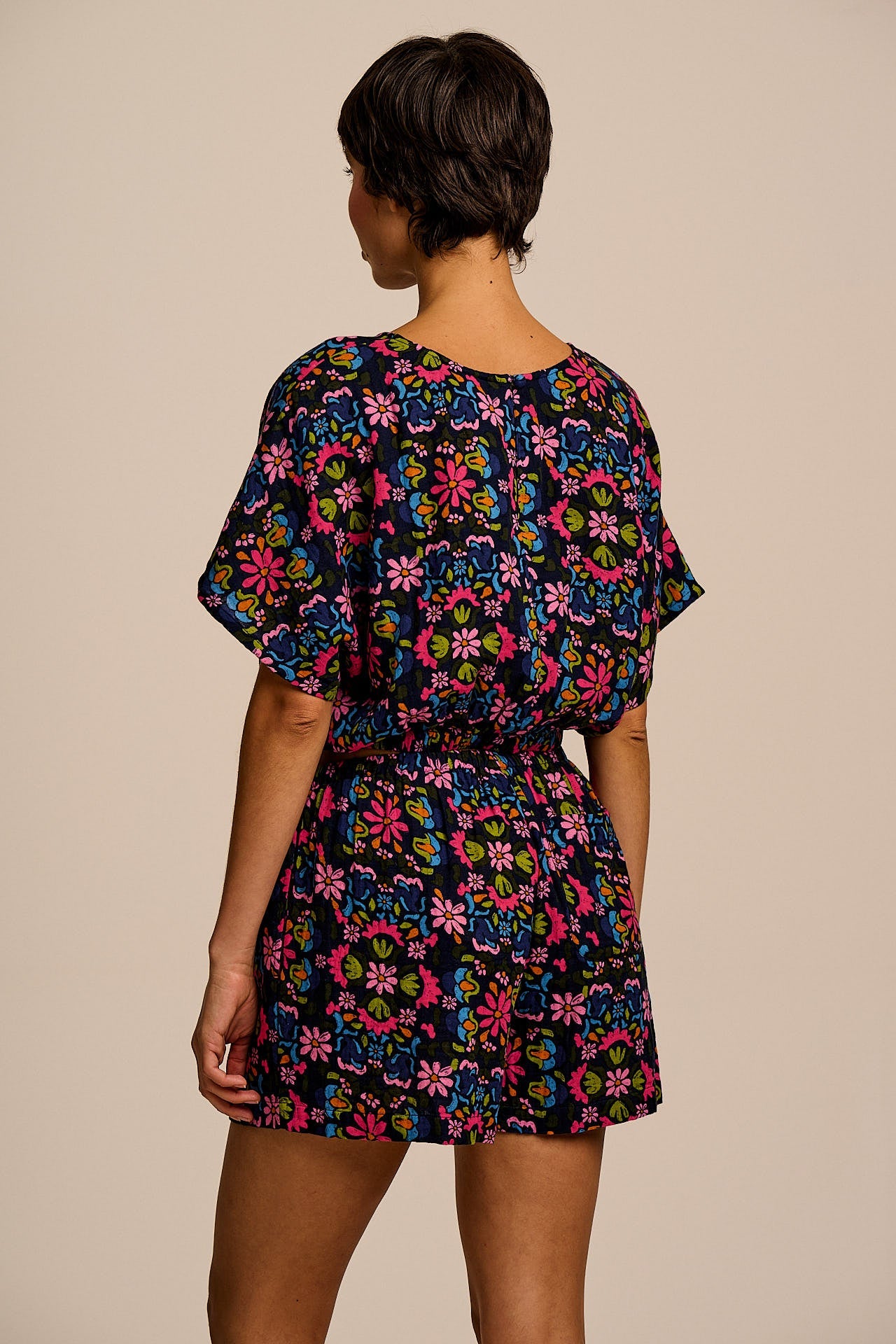 Popan - Cotton Shorts in Artisan Blue Floral