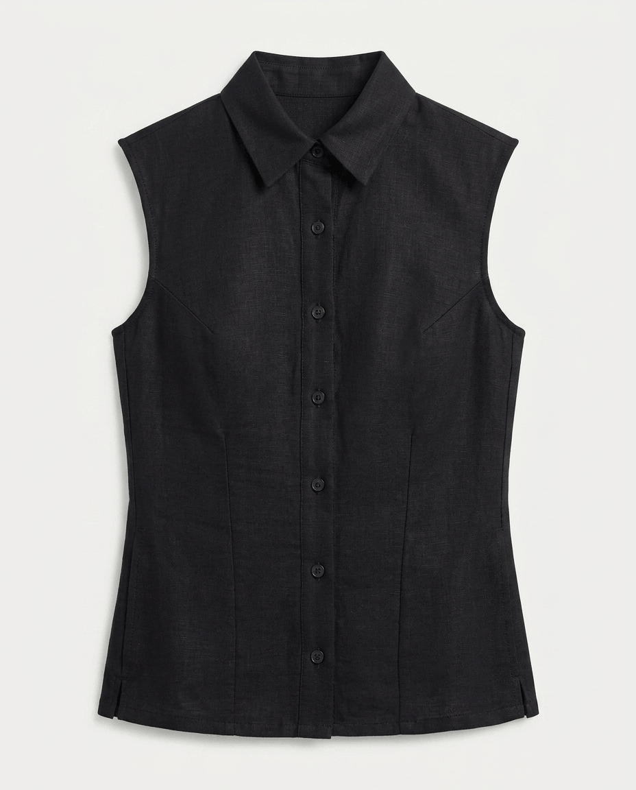Womens Resort Linen Waistcoat