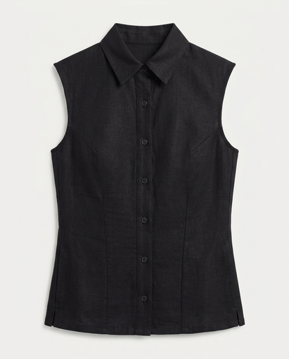 Womens Resort Linen Waistcoat