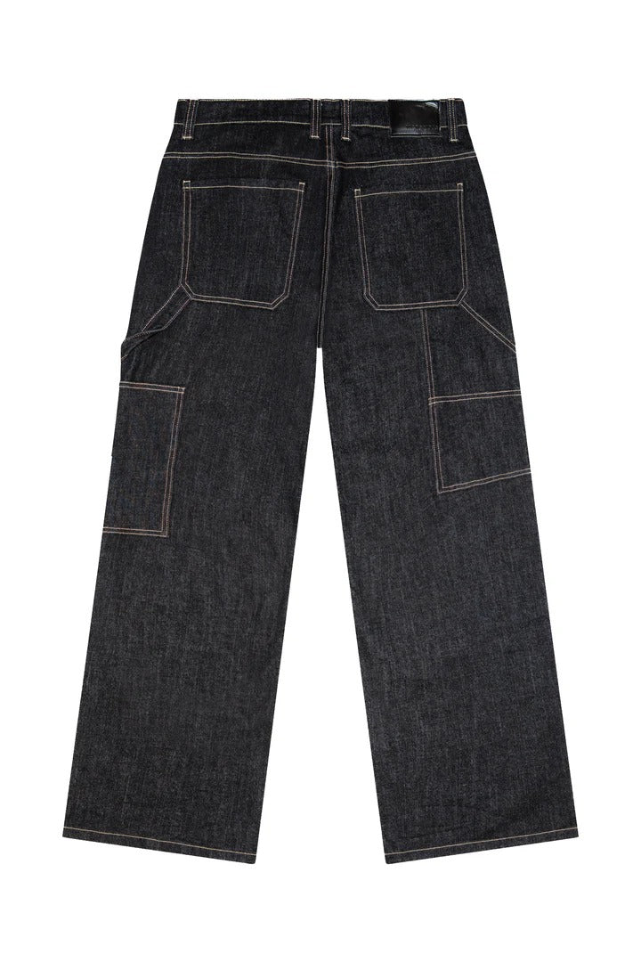 Raw Denim Baggy Fit Carpenter Jeans