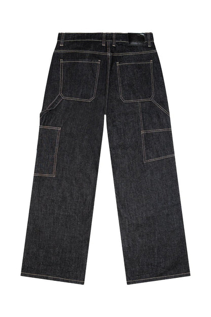 Raw Denim Baggy Fit Carpenter Jeans